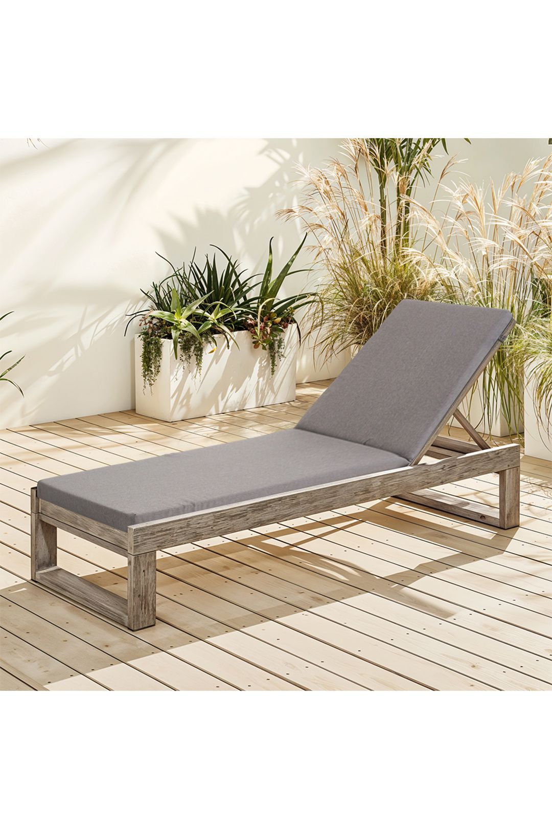 Living and Home 8cm H Comfortable Outdoor Solid Grey Color Bench Cushion image 11