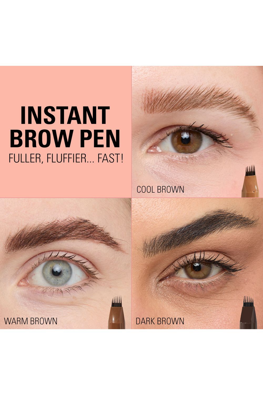 Revolution Instant Brow Hair Pen 1.8ml Cool Brown image 9