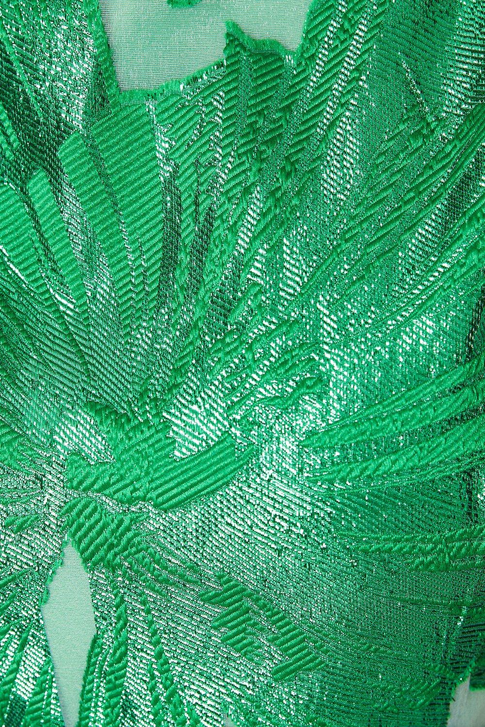 Coast Premium Jacquard Midi Wedding Guest Dress Green image 5