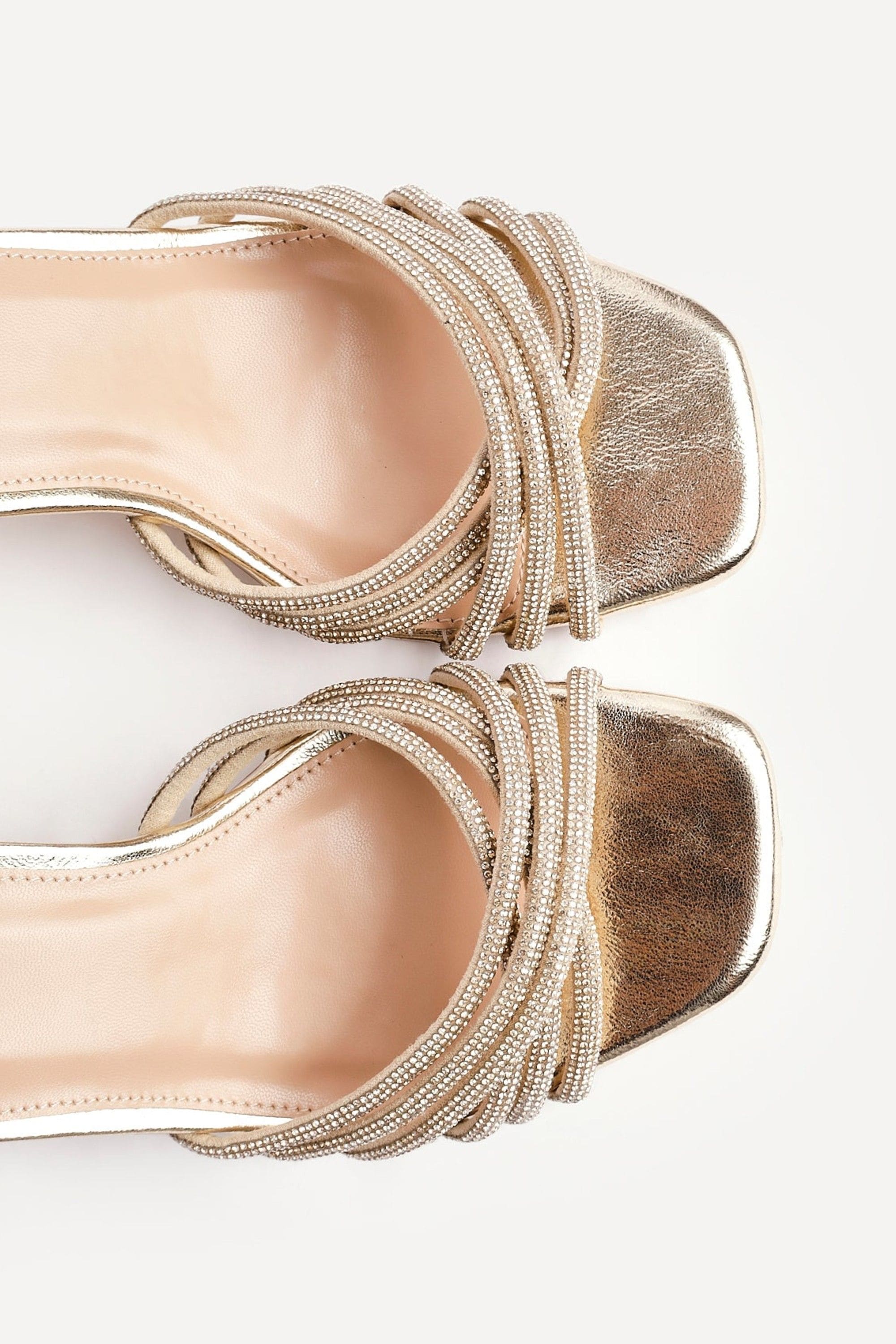 Linzi Strictly Wide Fit Gold Block Heel image 5