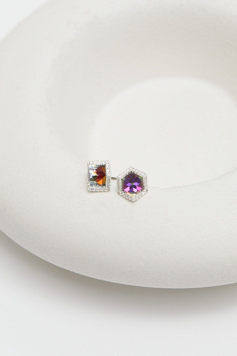 Jon Richard Silver Plated Crystal And Blue Cube Earrings image 3