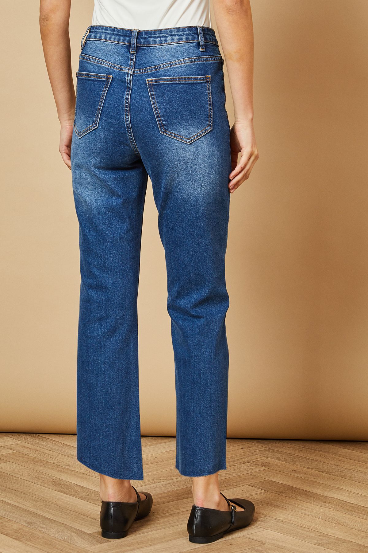 Oasis Denim Slim Leg Cropped Jean Dark Blue image 3