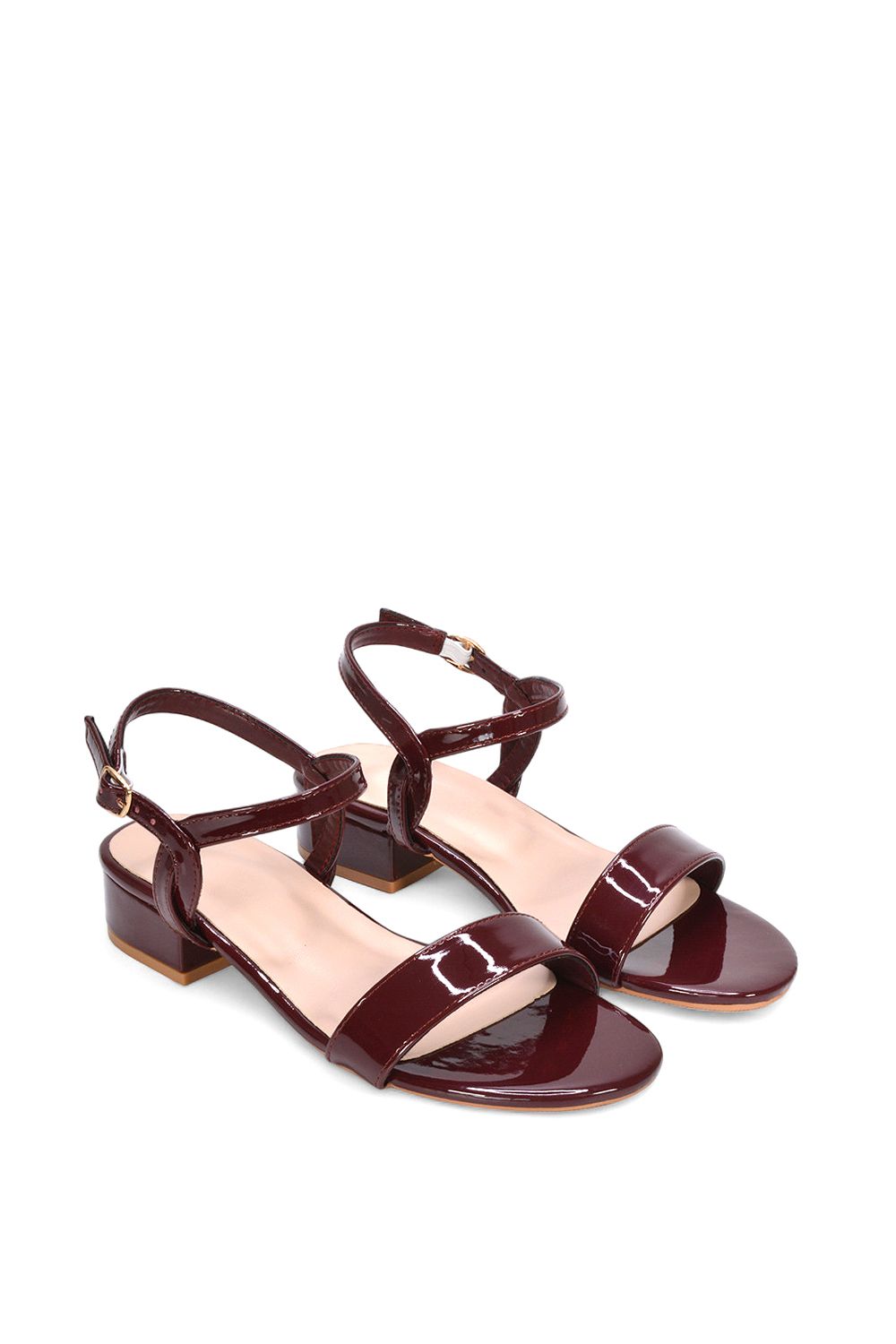 XY London 'Moana Low Bock Heel Round Toe Sandals With Buckle Fastening image 5