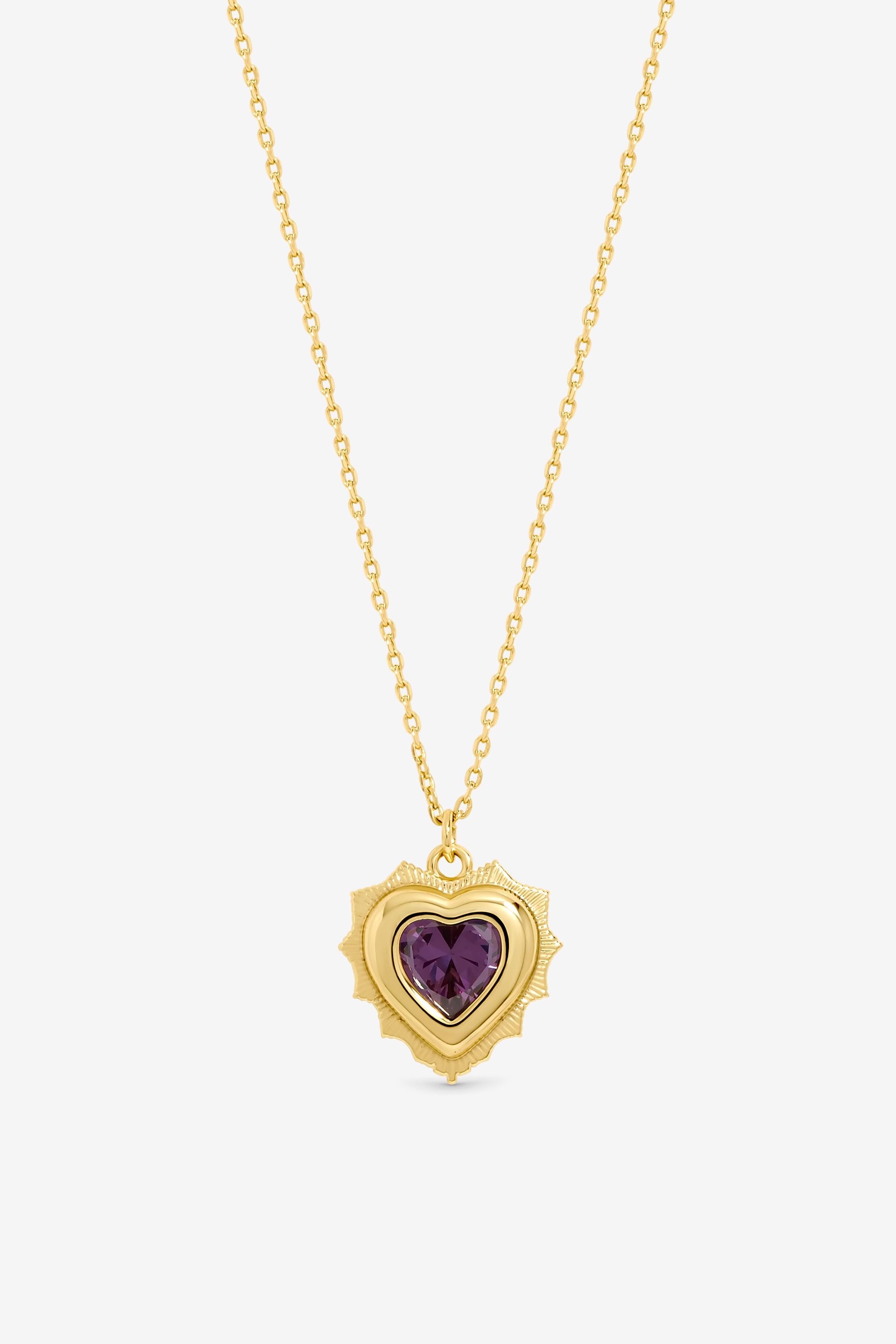 Jon Richard 14Ct Real Gold Plated Heart Birthstone Pendant - December - Gift Boxed image 2
