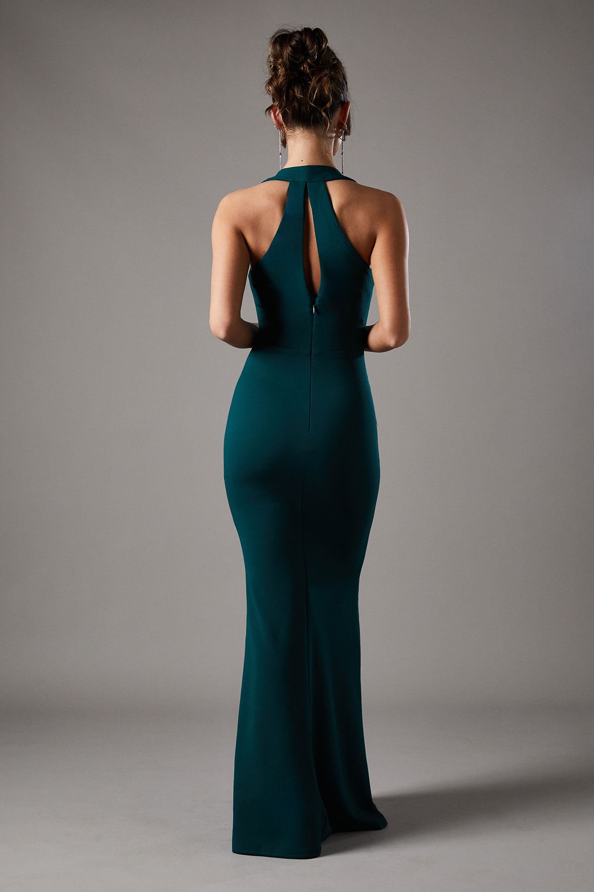 Coast Halter Maxi Dress With Diamante Bow Trim Emerald image 4