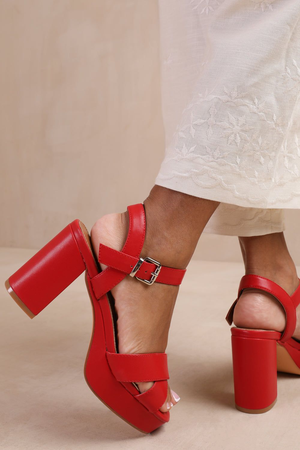 Where's That From 'Marcia' Statement Platform Strappy Block High Heels image 2