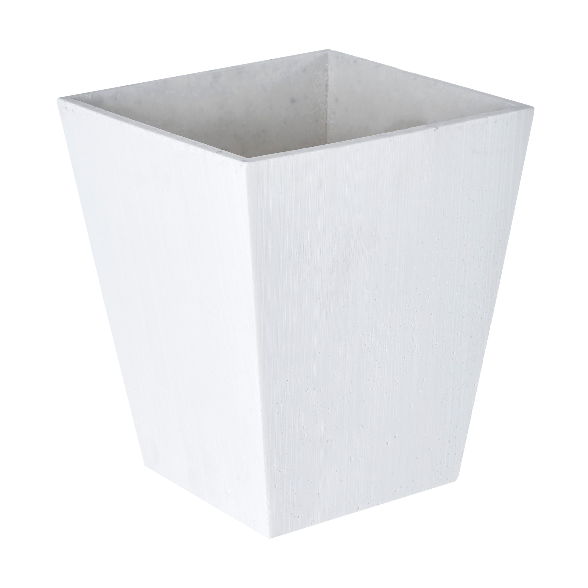 Orsina Polyresin Vase White Polyresin Square Edged Vase image 1