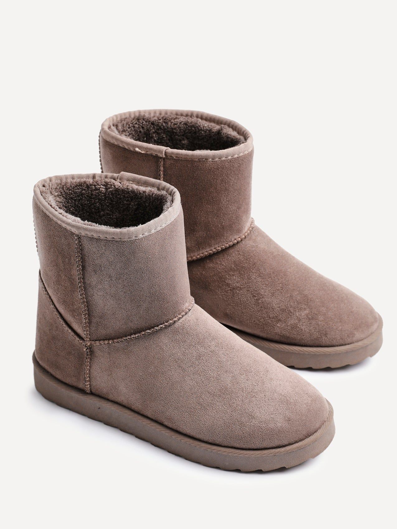 Linzi Addy Mocha Faux Suede Faux Fur Lined Ankle Boot image 4