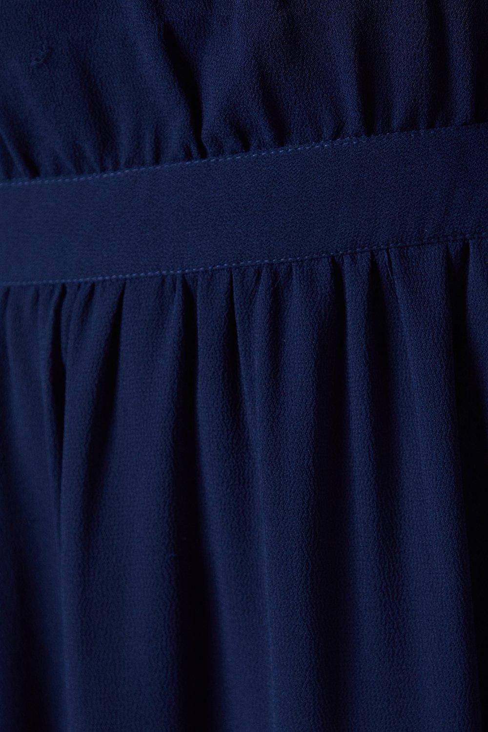 Coast Plus Size Chiffon Drape Shoulder Maxi Bridesmaid Dress Navy image 5