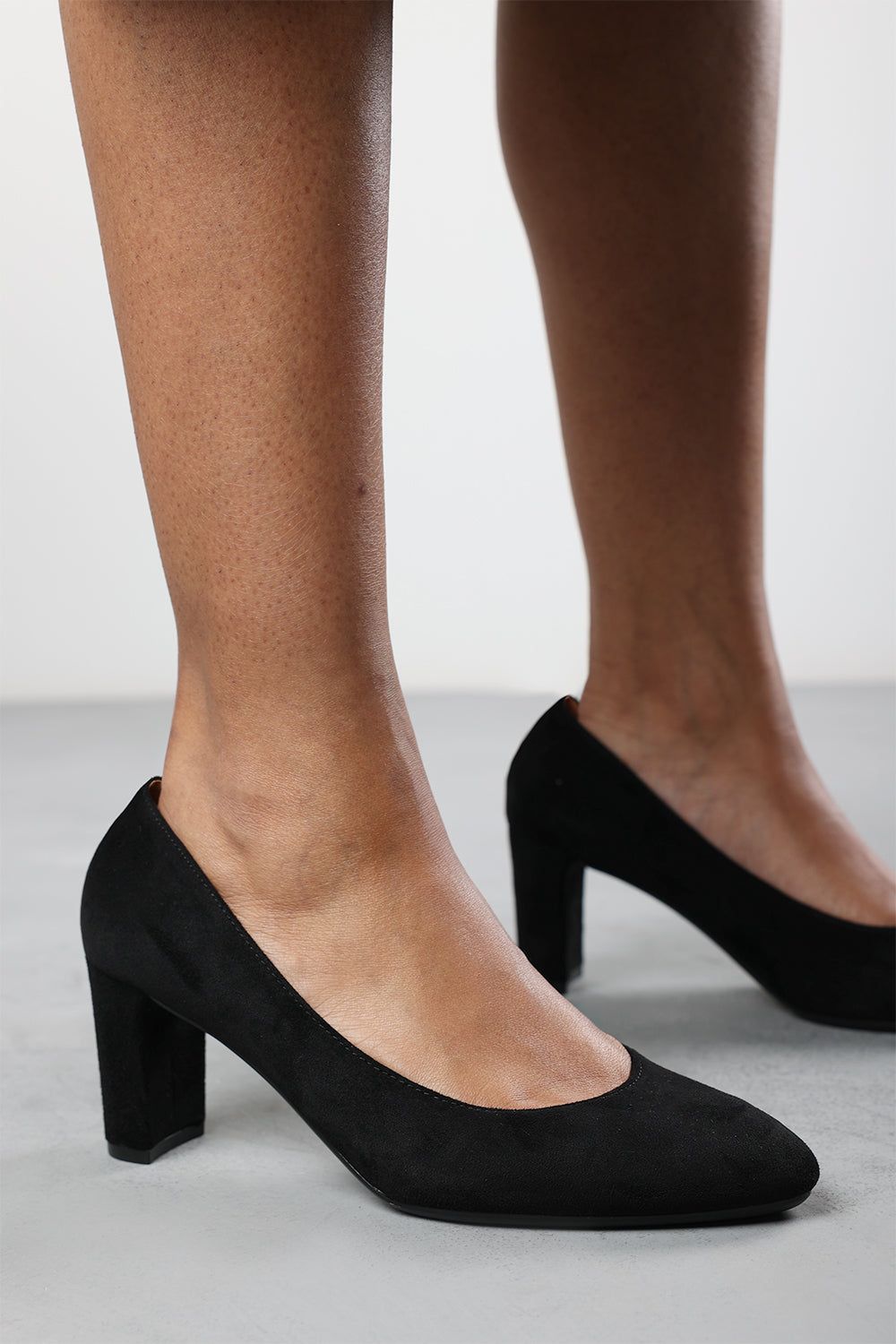 Where's That From 'Nolan' Suede Mid Block Heel Court Shoe With Rounded Toe image 1
