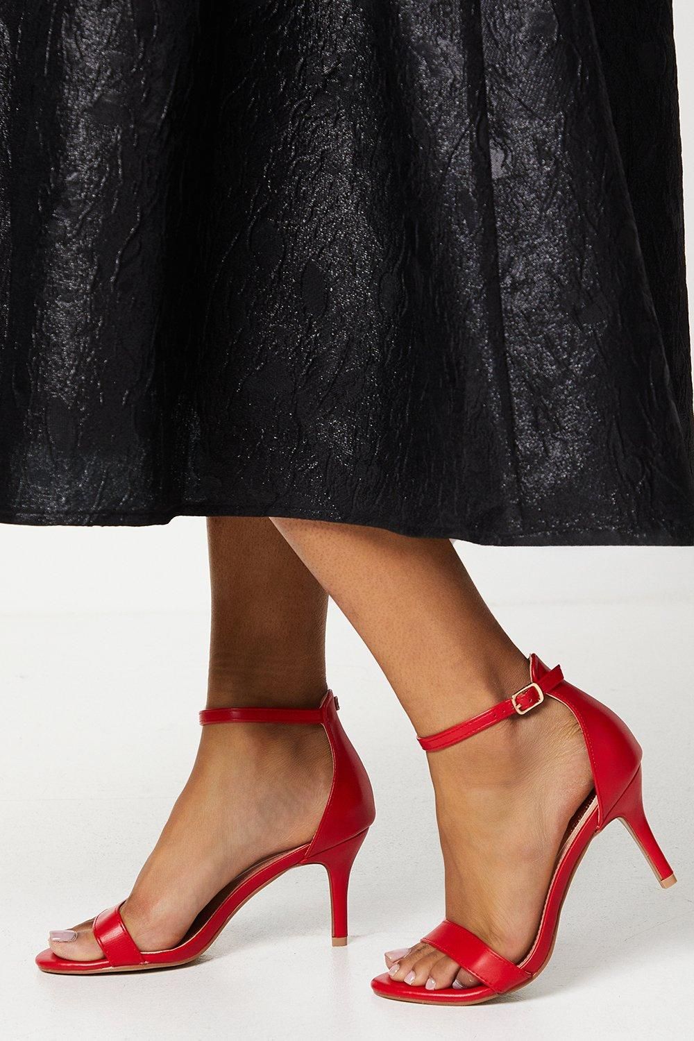 Coast Trinnie Barely There Stiletto Heeled Sandals Red image 1