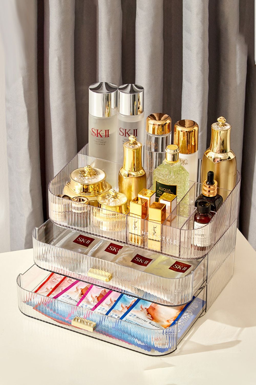 Living and Home Desktop Cosmetic Organizer Storage Box Dormitory Office Bathroom Dressing-Table image 2