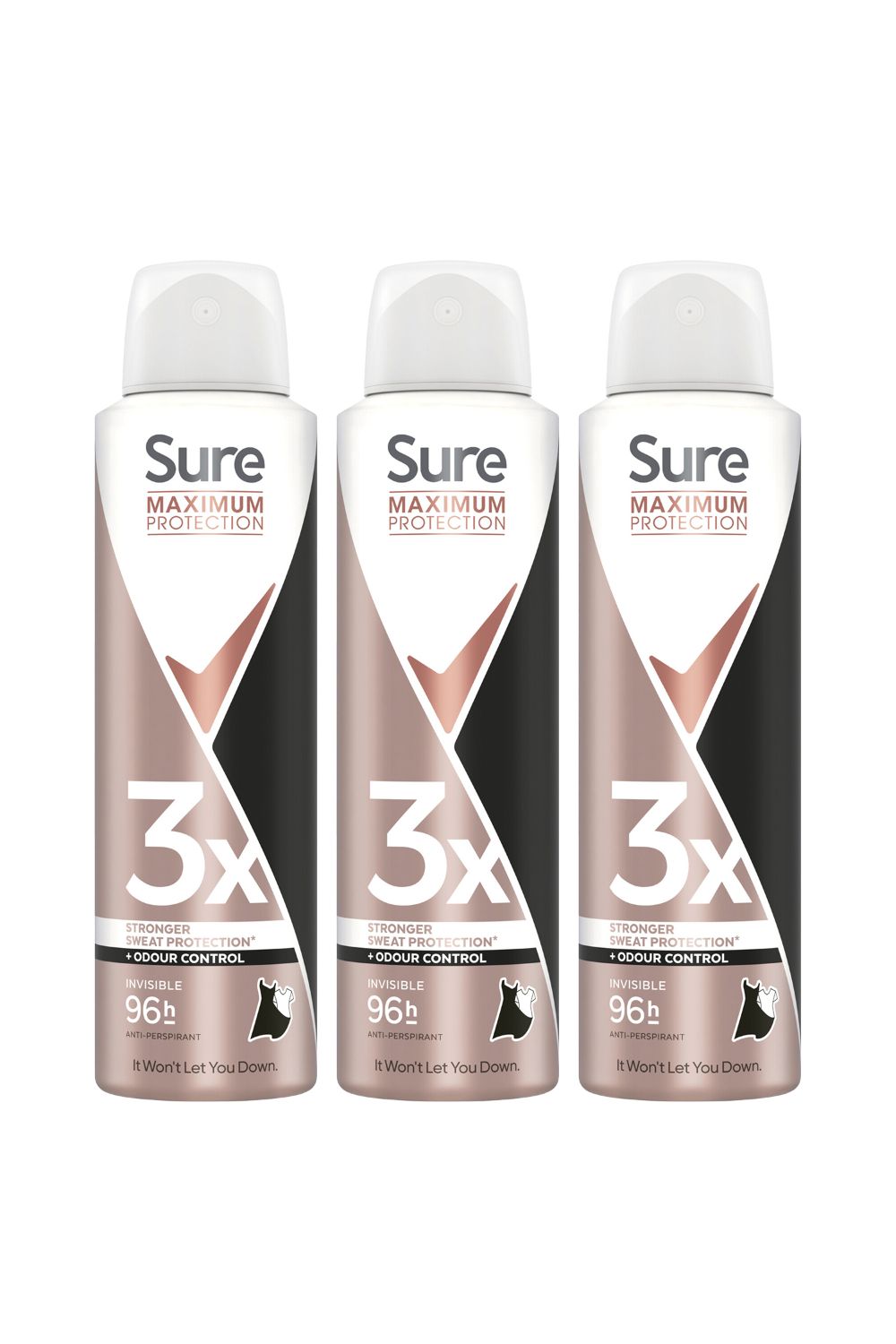 Sure Invisible 'Antiperspirant' Deo with 96H Maximum Protection 150ml, 3pk image 1