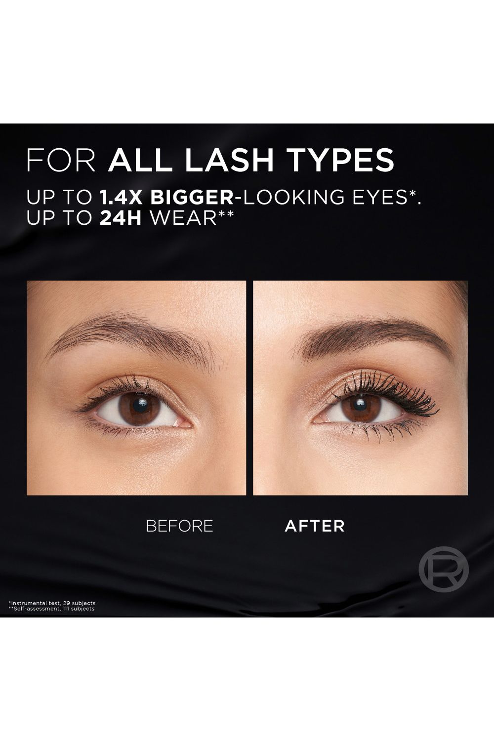 L'Oréal Paris Volume Million Lashes Panorama All Night Volumising Mascara, Black 9.9ml Black image 6