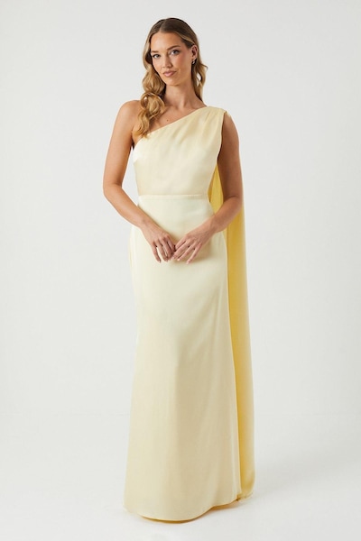 Coast Drape Shoulder Detail Dress Lemon