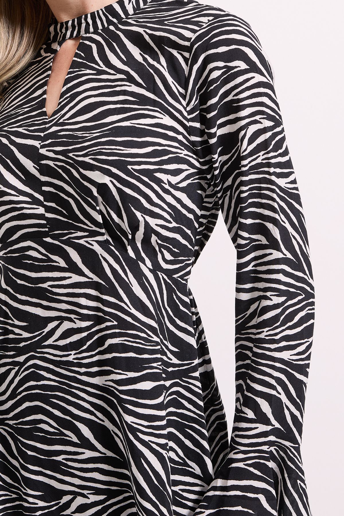 Dorothy Perkins Keyhole Long Sleeve Mini Dress Zebra image 5