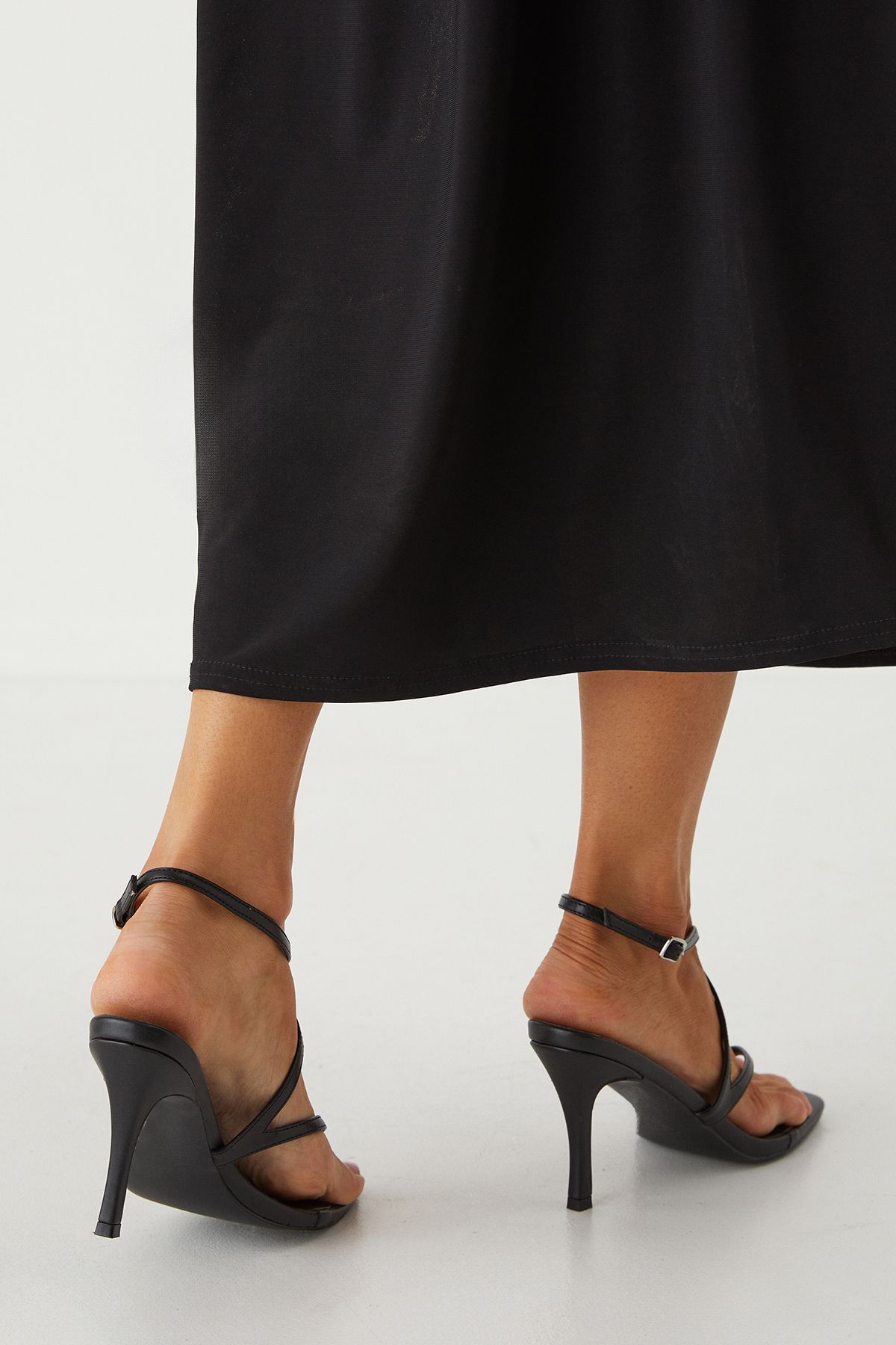 MissPap Strappy Toe Post High Stiletto Heel Sandals Black image 3