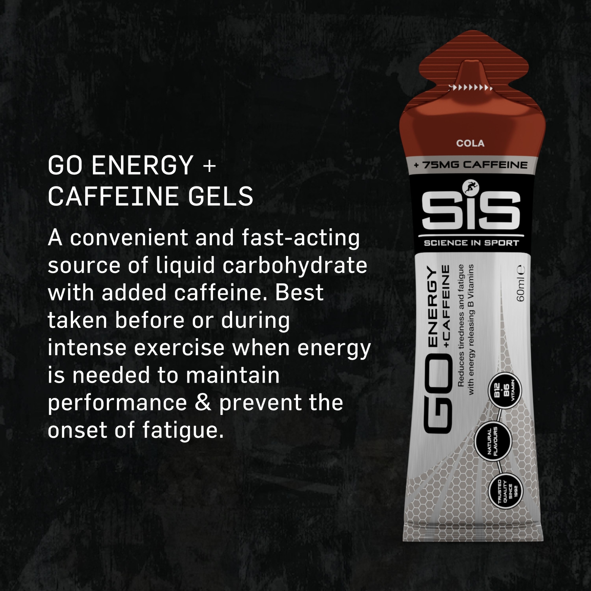 Science in Sport GO Energy +Caffeine 60ml Gel - Cola - 6 Pack image 3