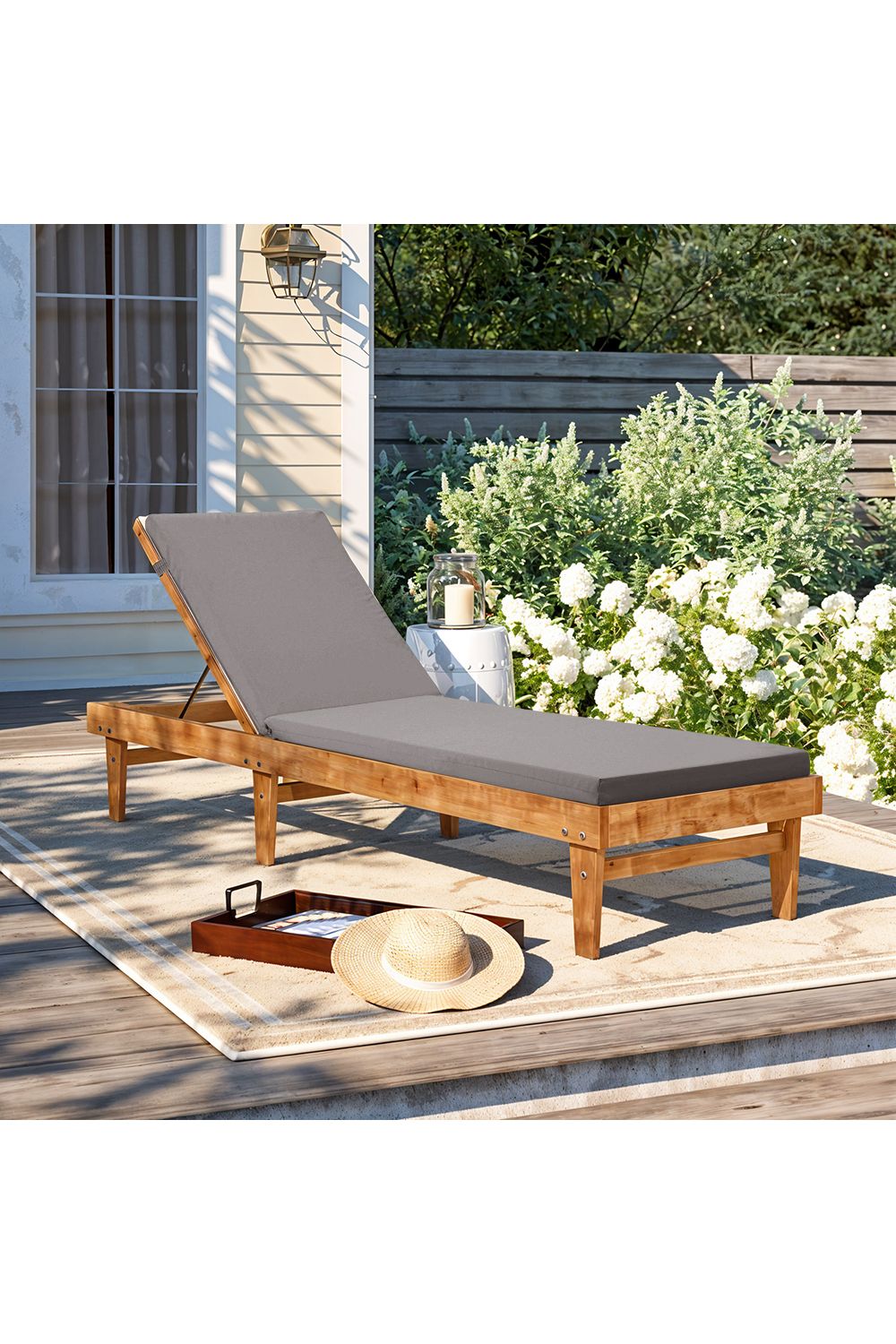Living and Home Comfortable Outdoor Solid Color Bench Cushion image 2