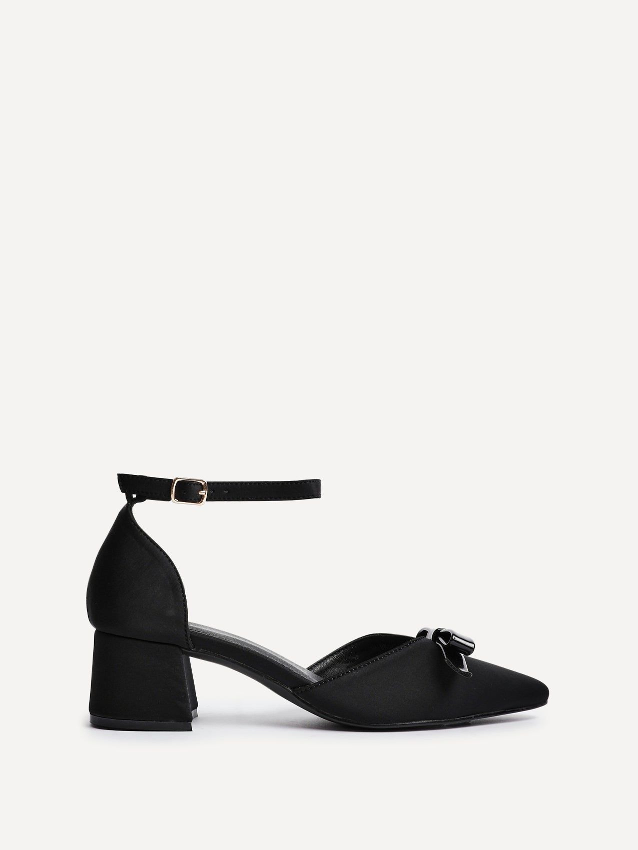 Linzi Orla Black Scuba Low Block Court Heel image 1