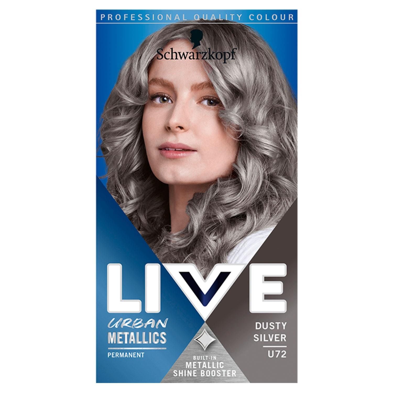Schwarzkopf Live Metallic Shine Booster 'Hair Dye' U72, Dusty Silver image 1