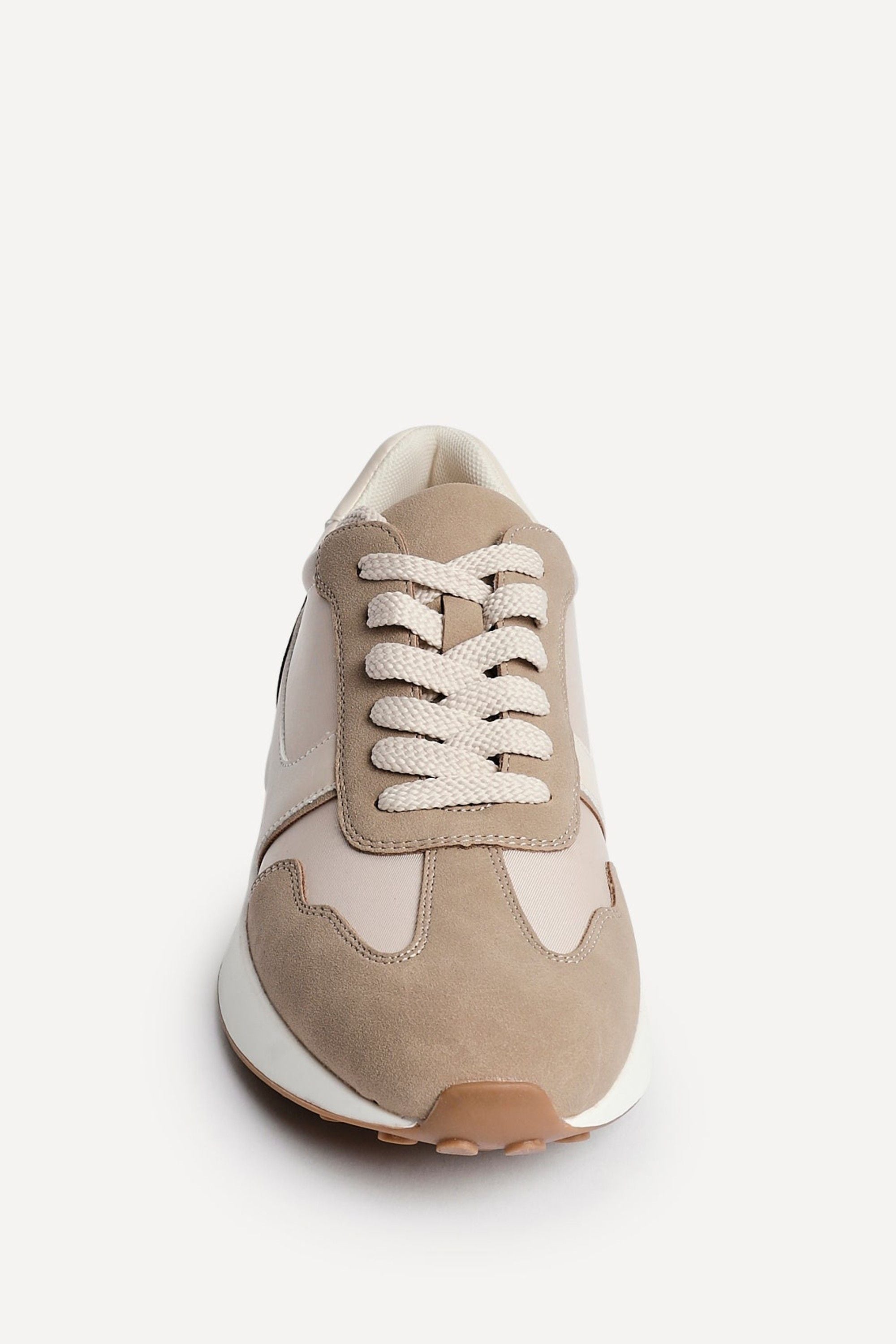 Linzi Hustle Beige Suede Mix Sports Trainers image 4