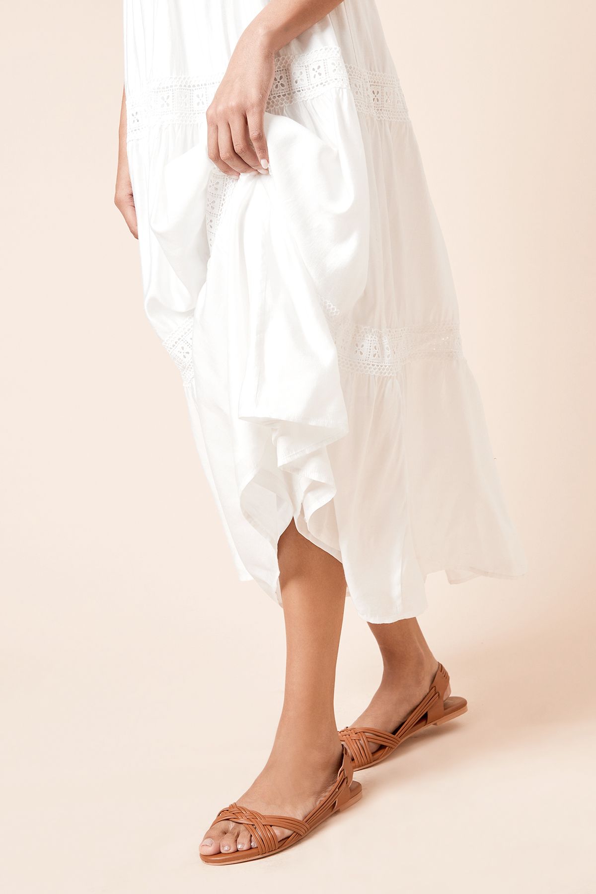 Dorothy Perkins Jocelyn Real Leather Hurache Flat Sandals Tan