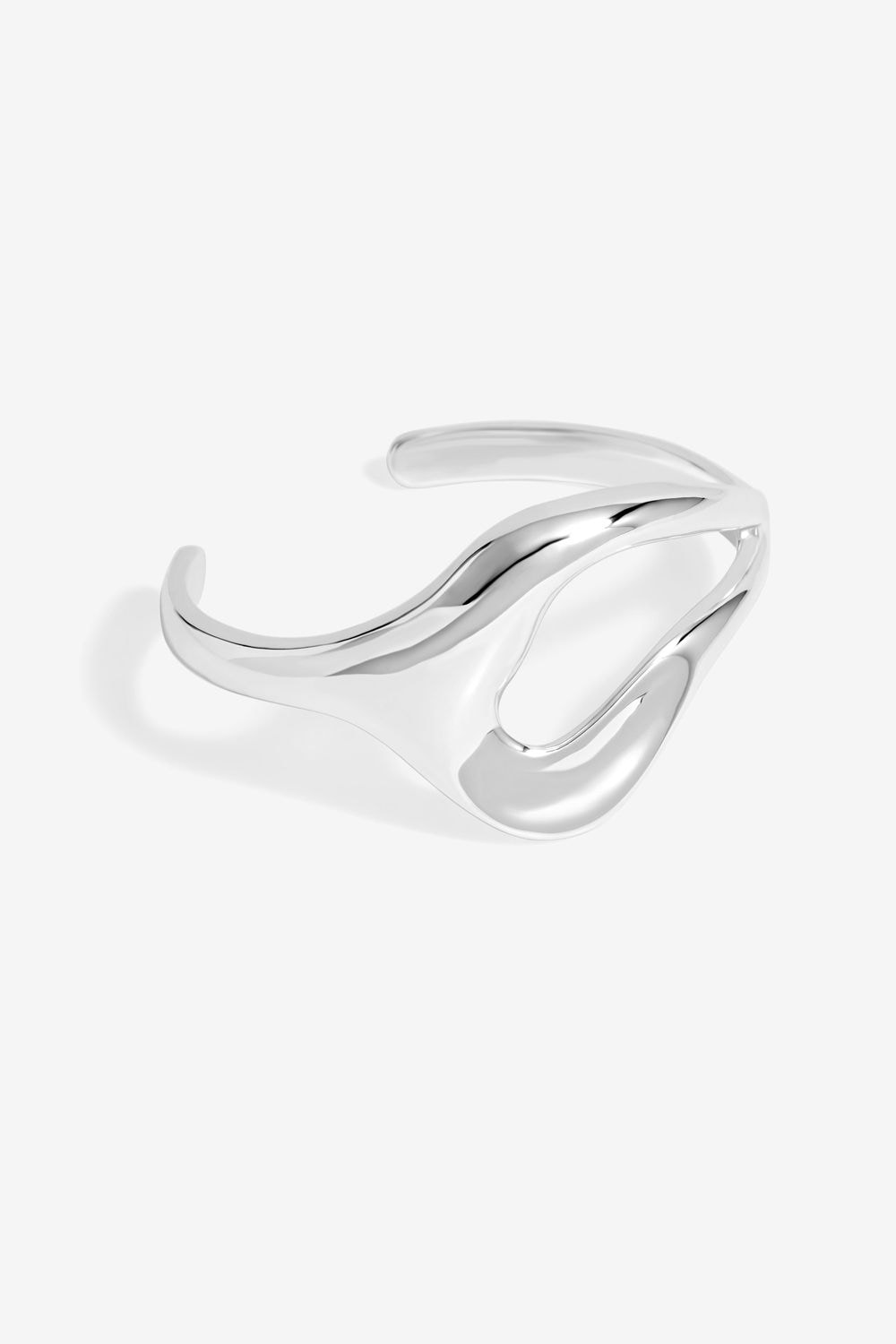 Inicio Silver Plated Molten Open Cuff - Gift Pouch image 1