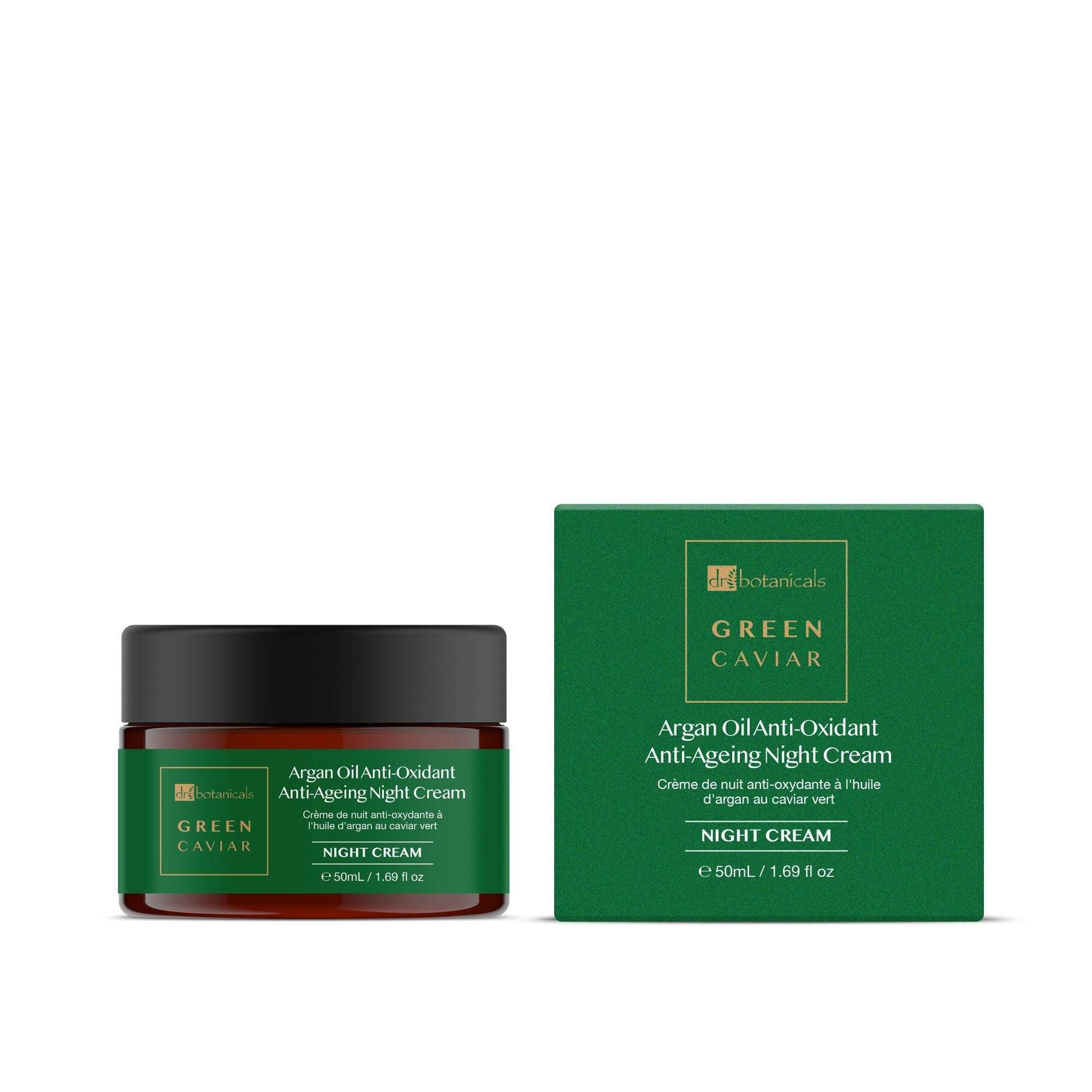 Dr. Botanicals Green Caviar & Argan Oil Anti-Oxidant Anti-Ageing Night Cream 50ml x 2 Duo Pack image 3
