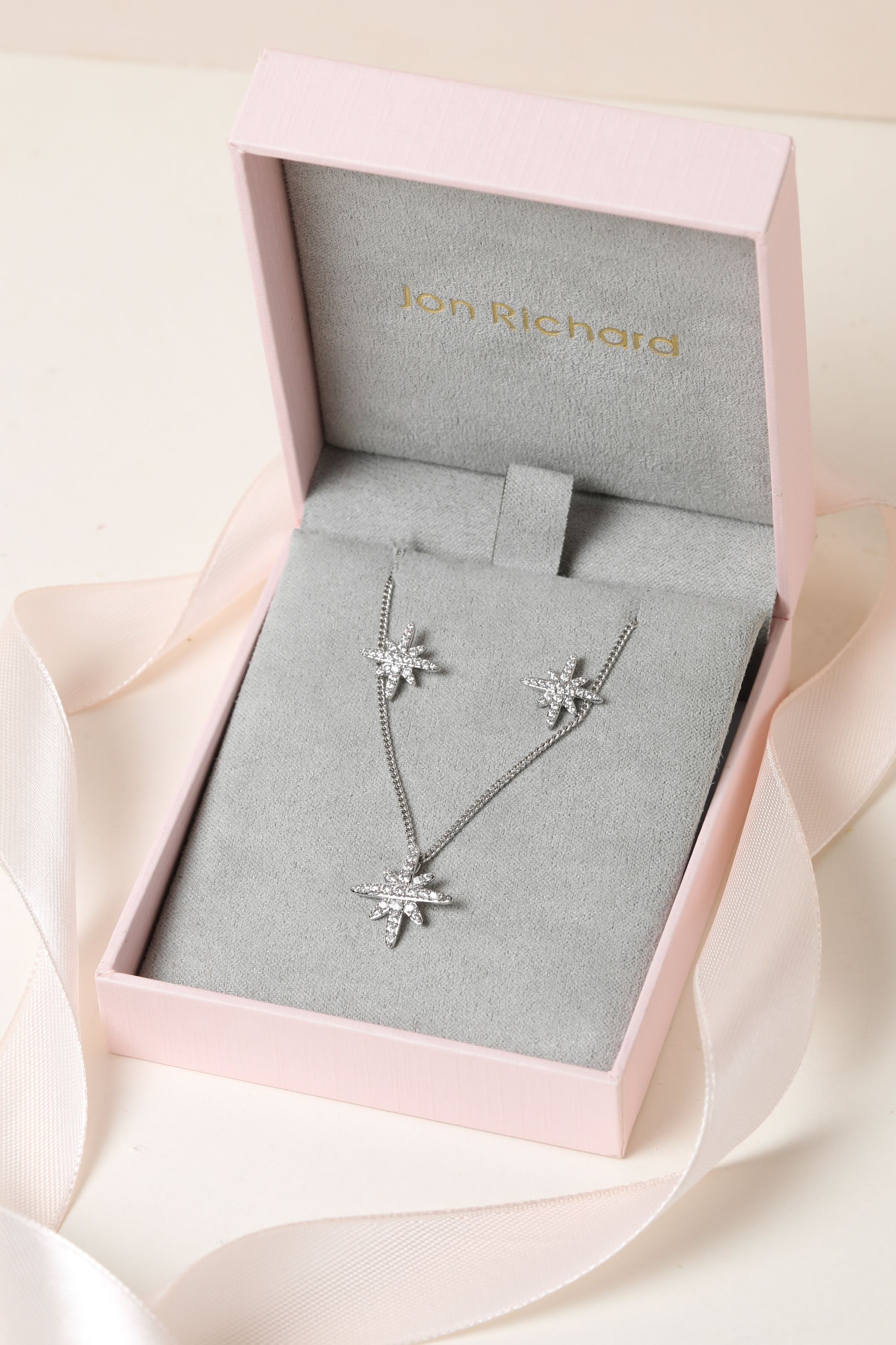 Jon Richard Rhodium Plated and Pave Star Set - Gift Box image 5