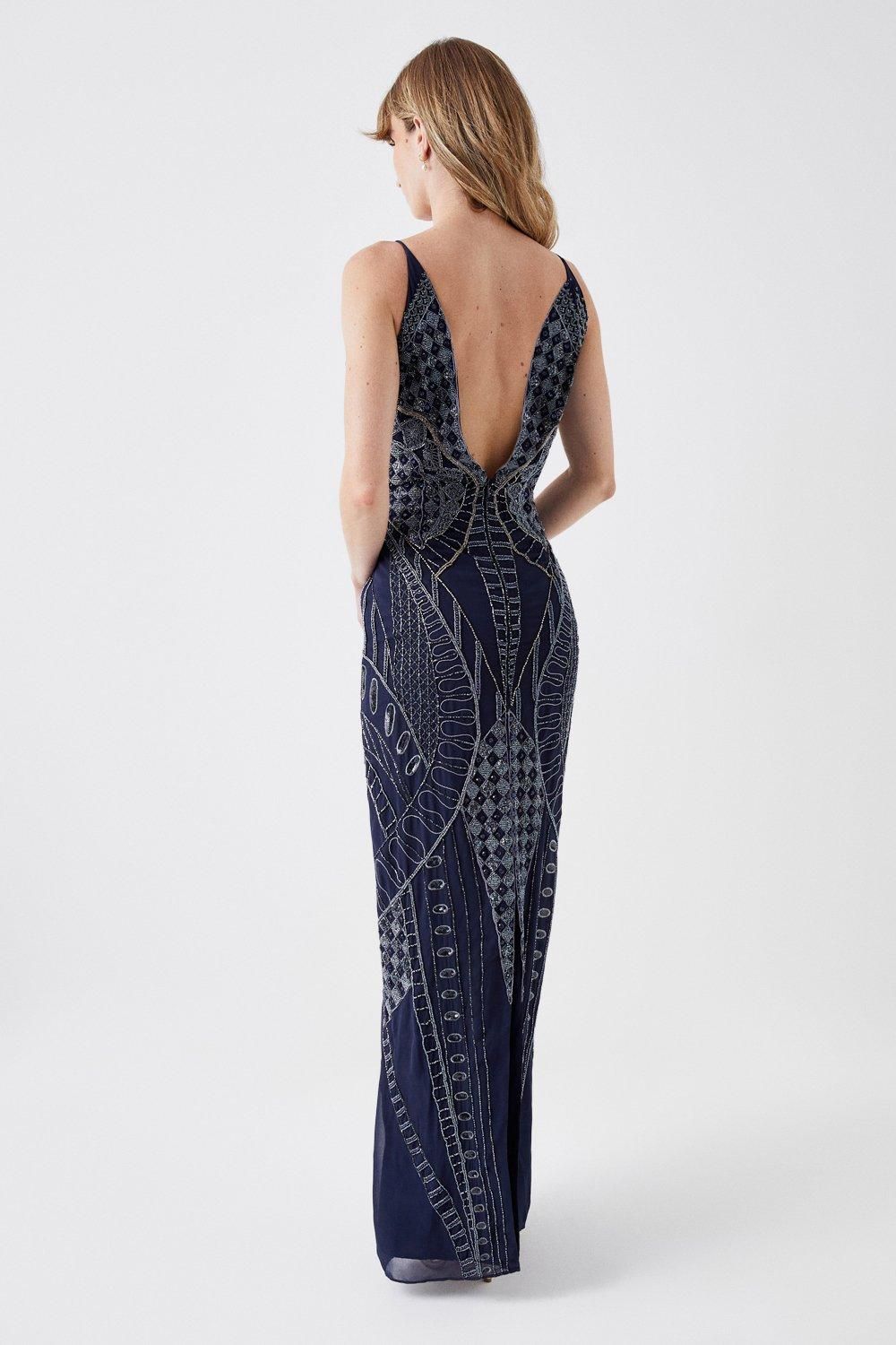 Coast Embellished Contouring Ball Maxi Dress Navy image 3