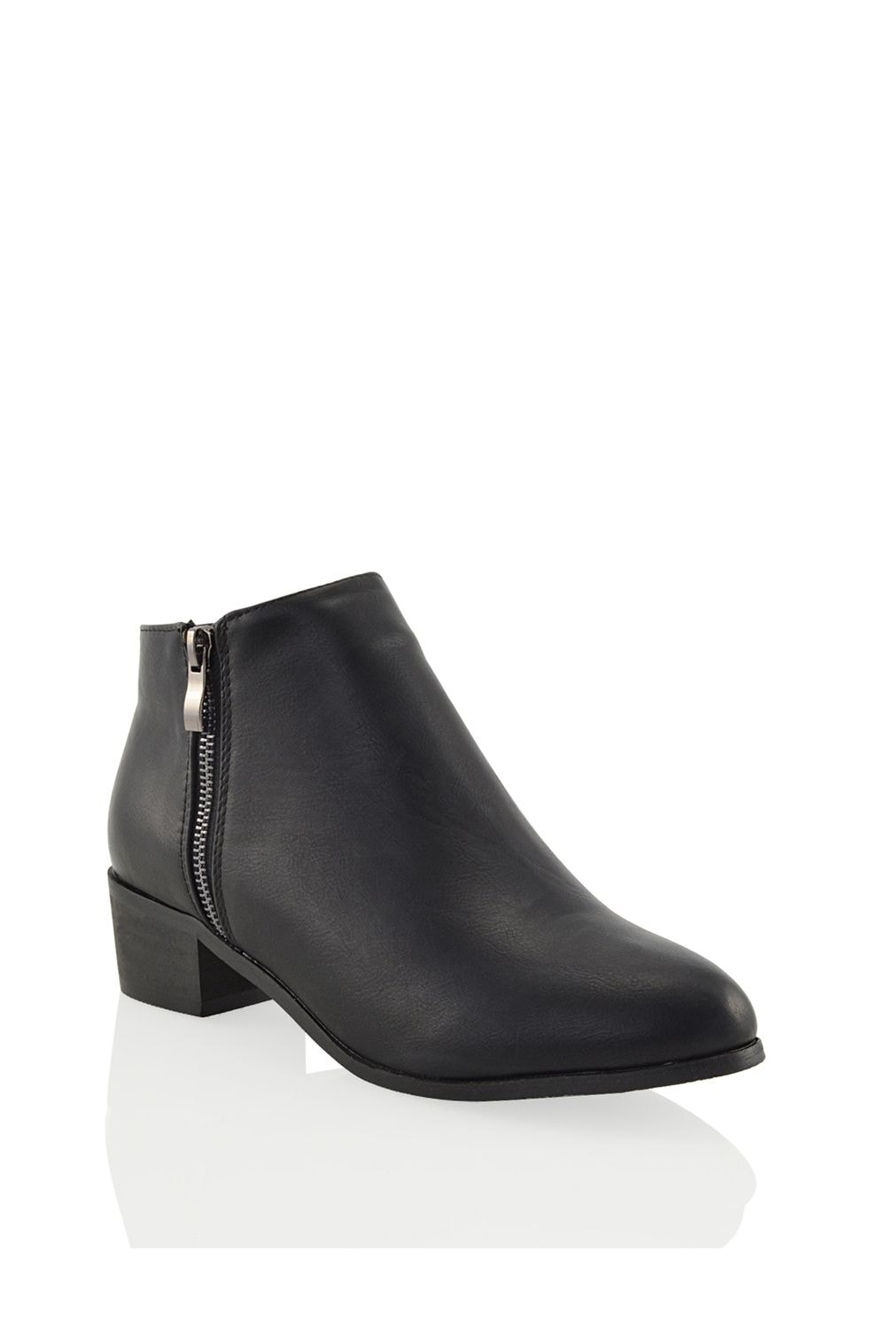 XY London 'Alberto' Low Heel Zip Up Ankle Boots image 2