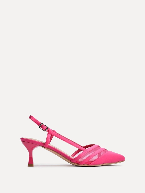 Linzi Milan Fuchsia Scuba Mesh Slingback Court Heel