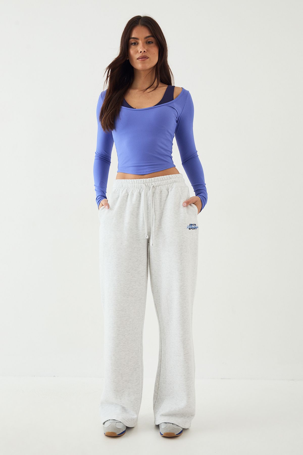 DSGN Studio DSGN Studio Ultra Sculpt Rib Scoop Neck Long Sleeve Top Cornflower image 5