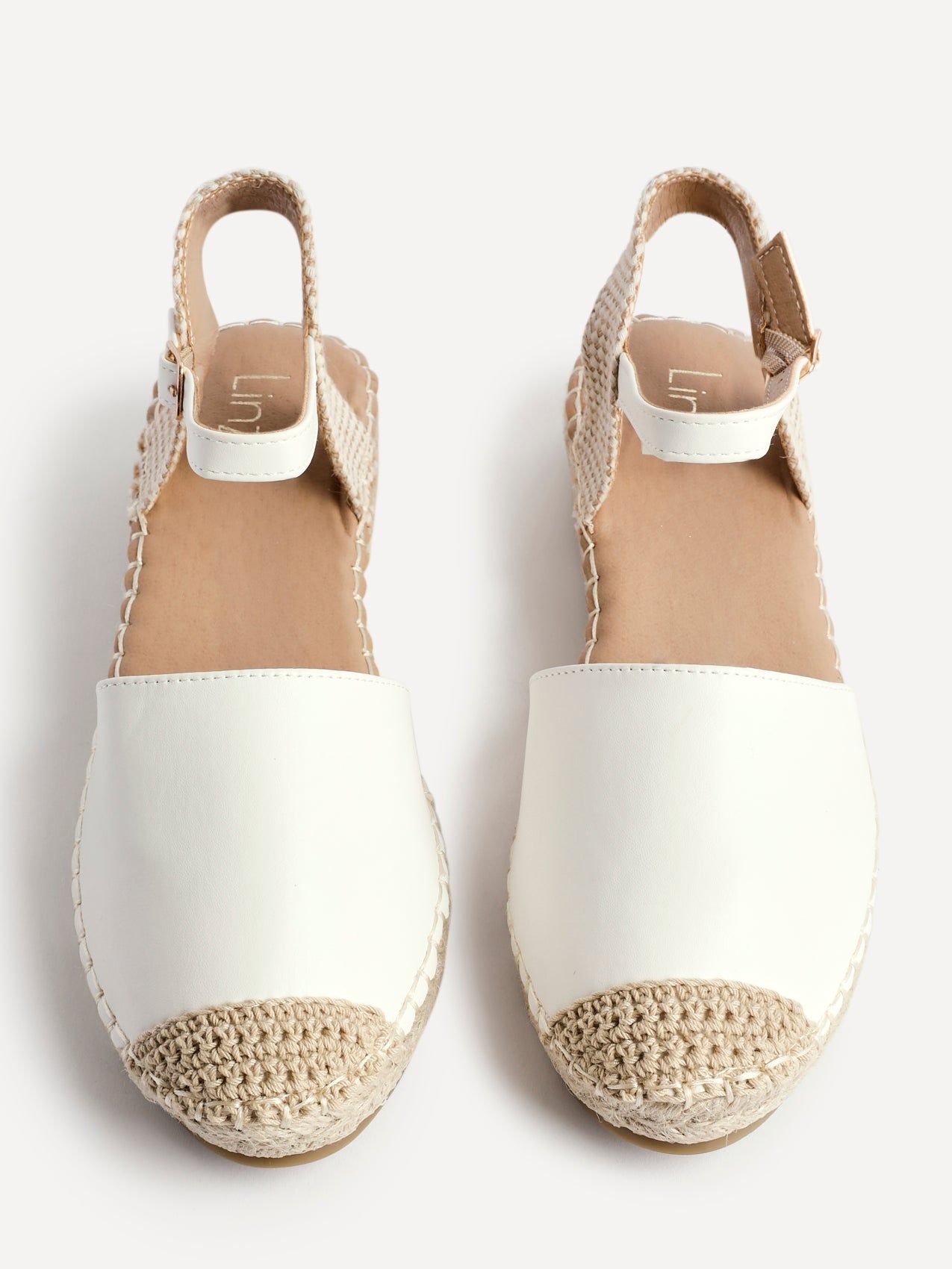 Linzi Neroli White Faux Leather Closed Toe Espadrille Flatform Sandal image 4