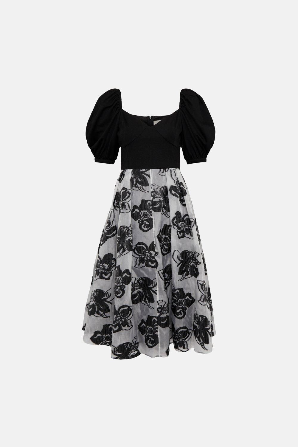 Coast Floral Square Neck Dress Blue image 4