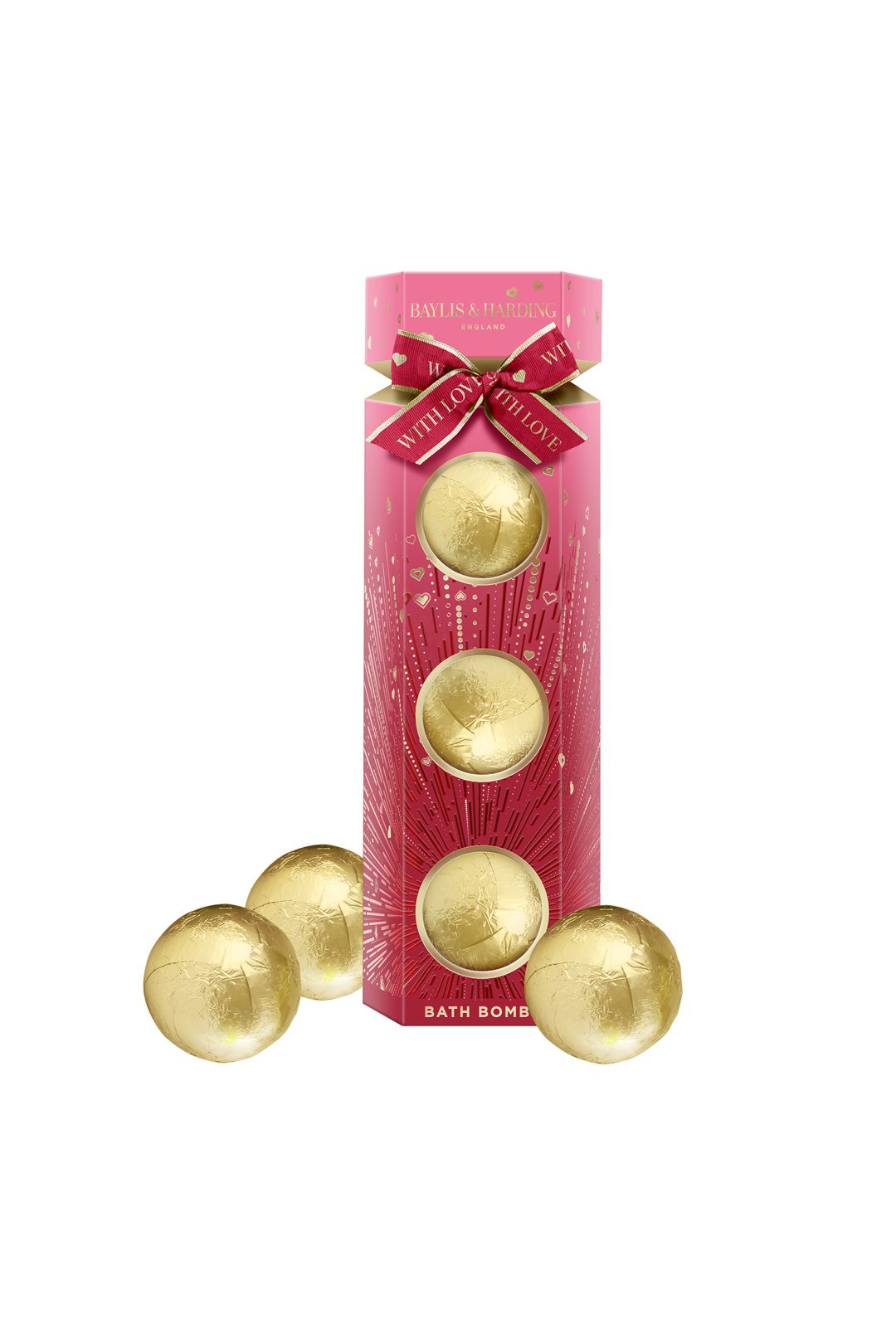 Baylis & Harding Midnight Cherry Luxury Bath Bomb Trio Gift Set Multi image 3