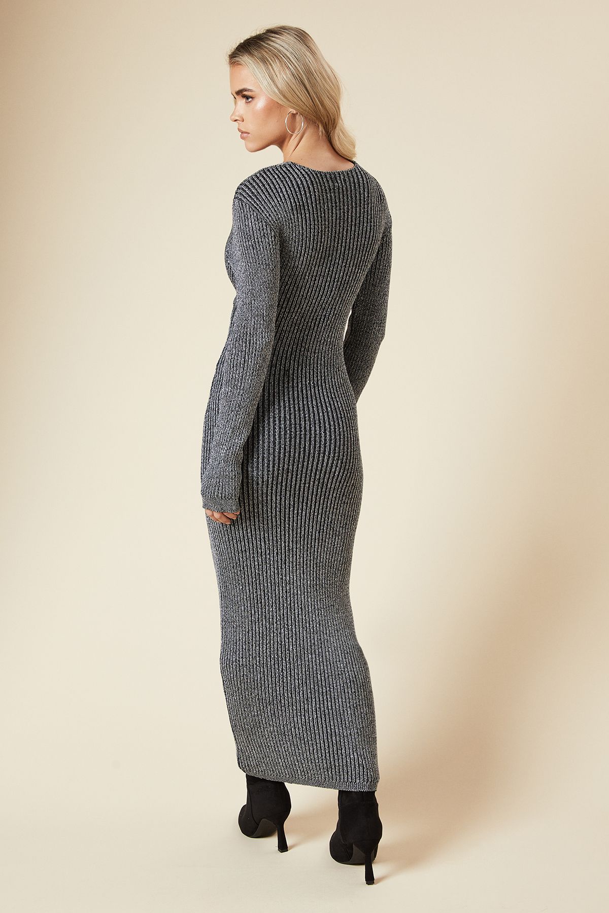 Dorothy Perkins Petite Wrap Detail Midi Dress Black image 3