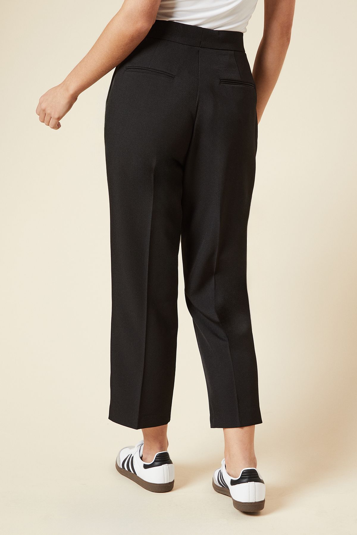 Dorothy Perkins Petite Tab Detail Capri Trouser Black image 3
