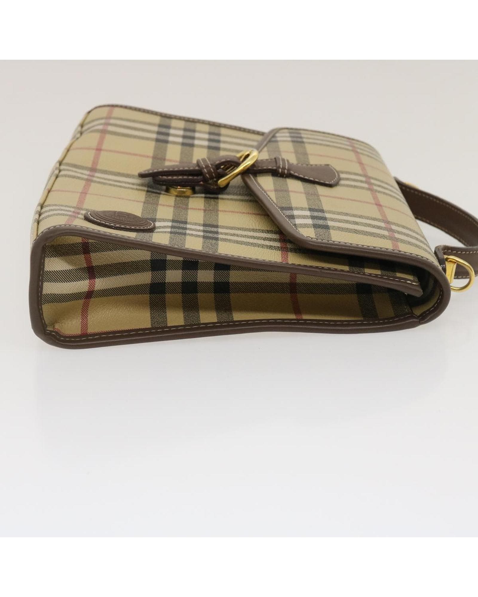 Valentino Preloved Beige Check Satchel Handbag Wo image 3