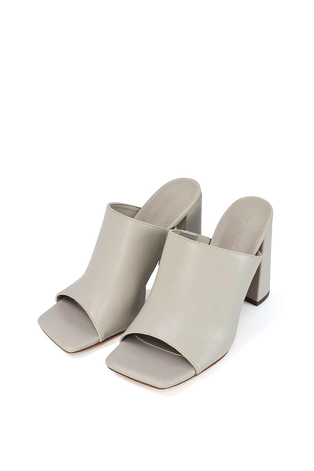 XY London 'Sunday' Square Toe Block High Heel Mule Peep Toe Sandals image 4