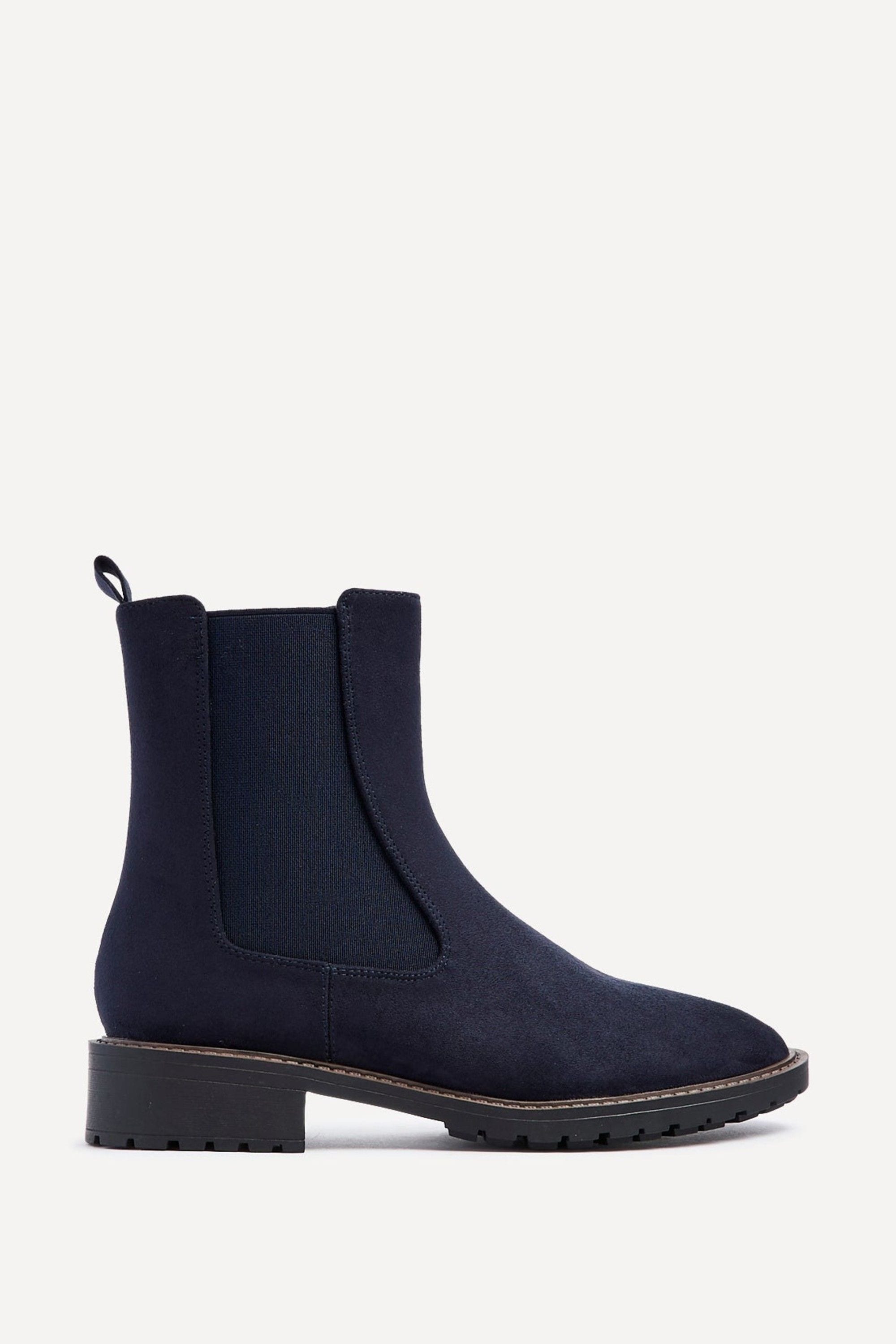 Linzi Dalston Navy Faux Suede Classic Chelsea Boot image 1