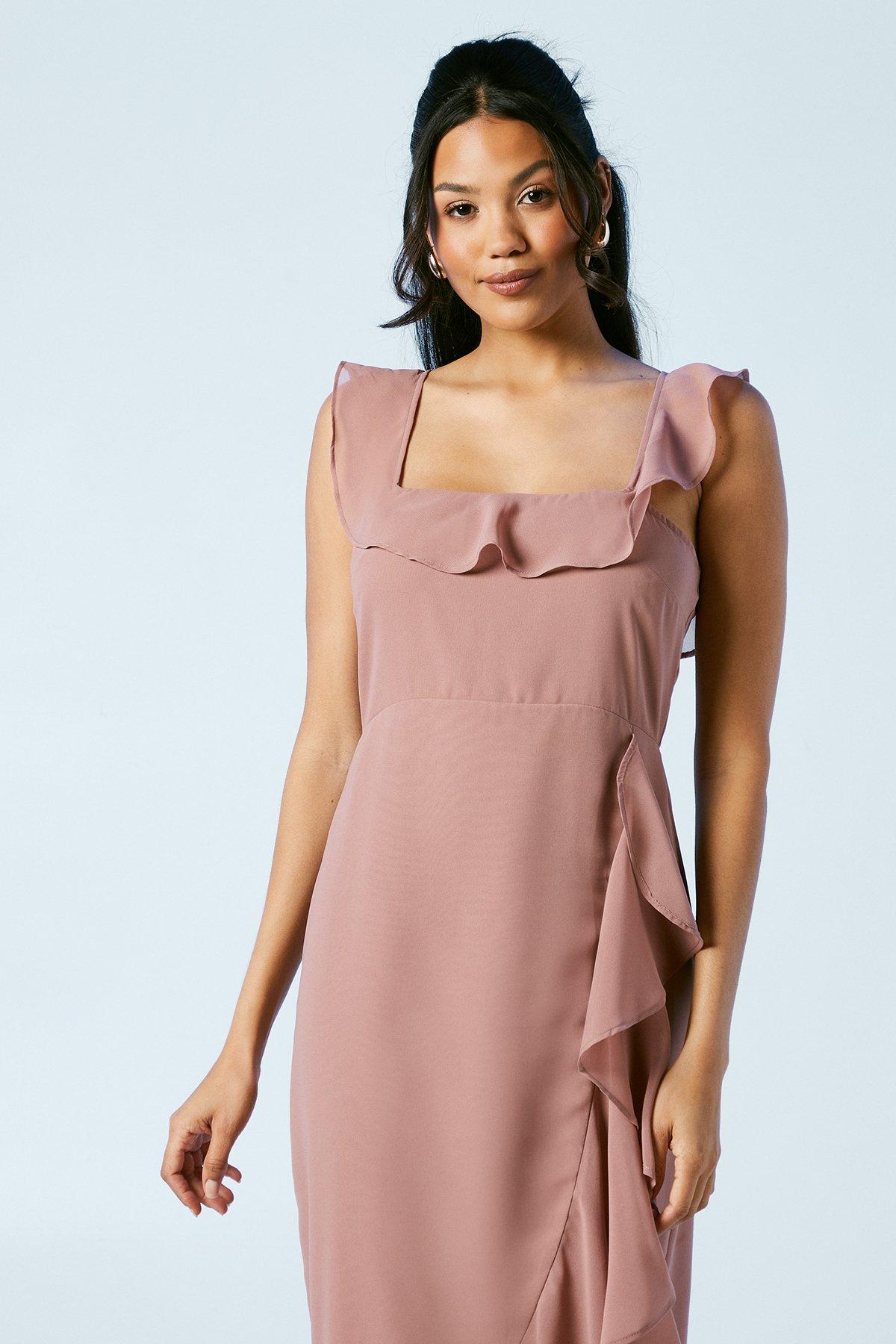 Coast Ruffle Detail Bridesmaid Maxi Dress Antique Rose image 2