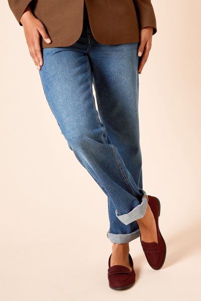 Dorothy Perkins Wide Fit Lara Penny Loafers Oxblood