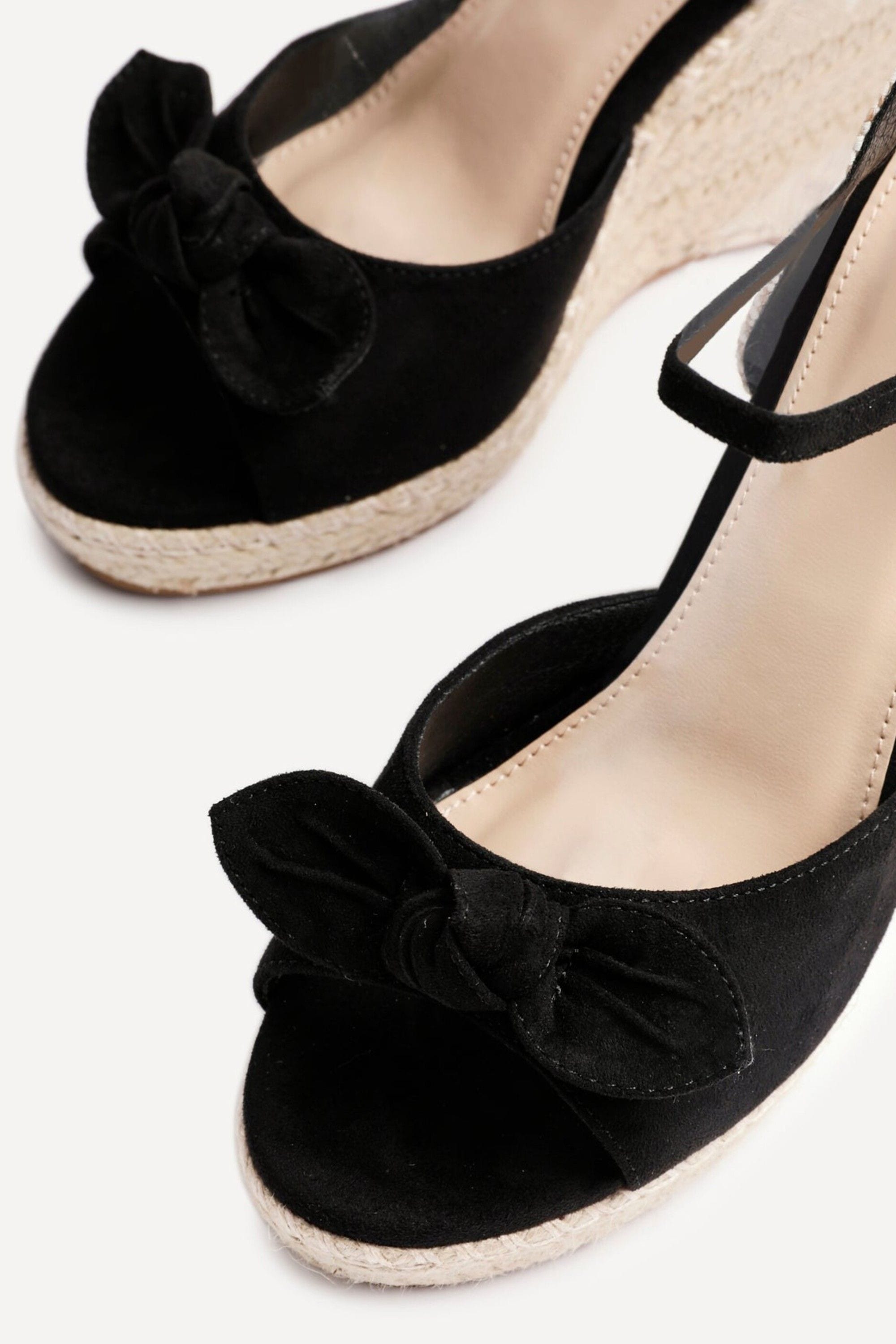 Linzi Portofino Black Faux Suede Espadrille Wedge image 4