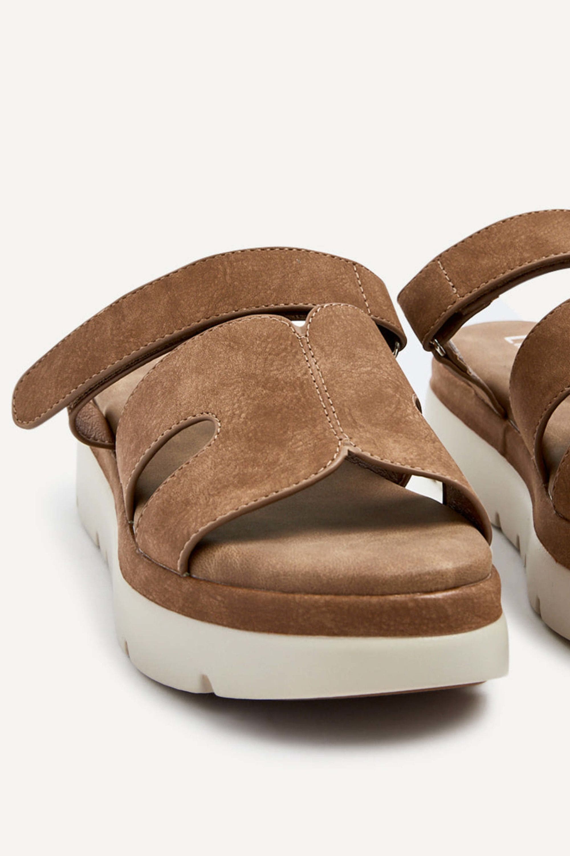 Linzi Harper Tan Faux Nubuck Chunky Sandals image 5