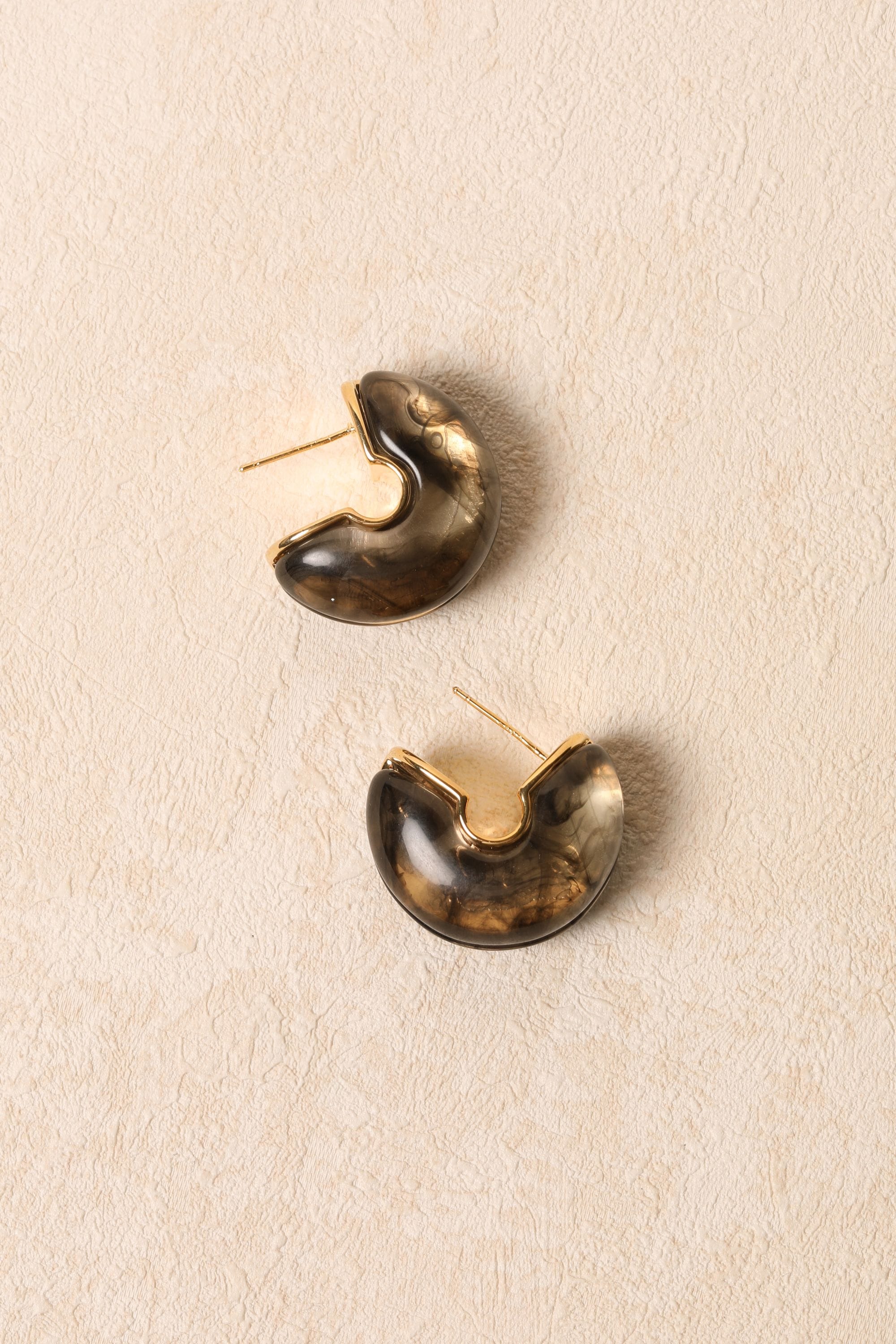 Jon Richard Black Resin Hoop Earrings image 3