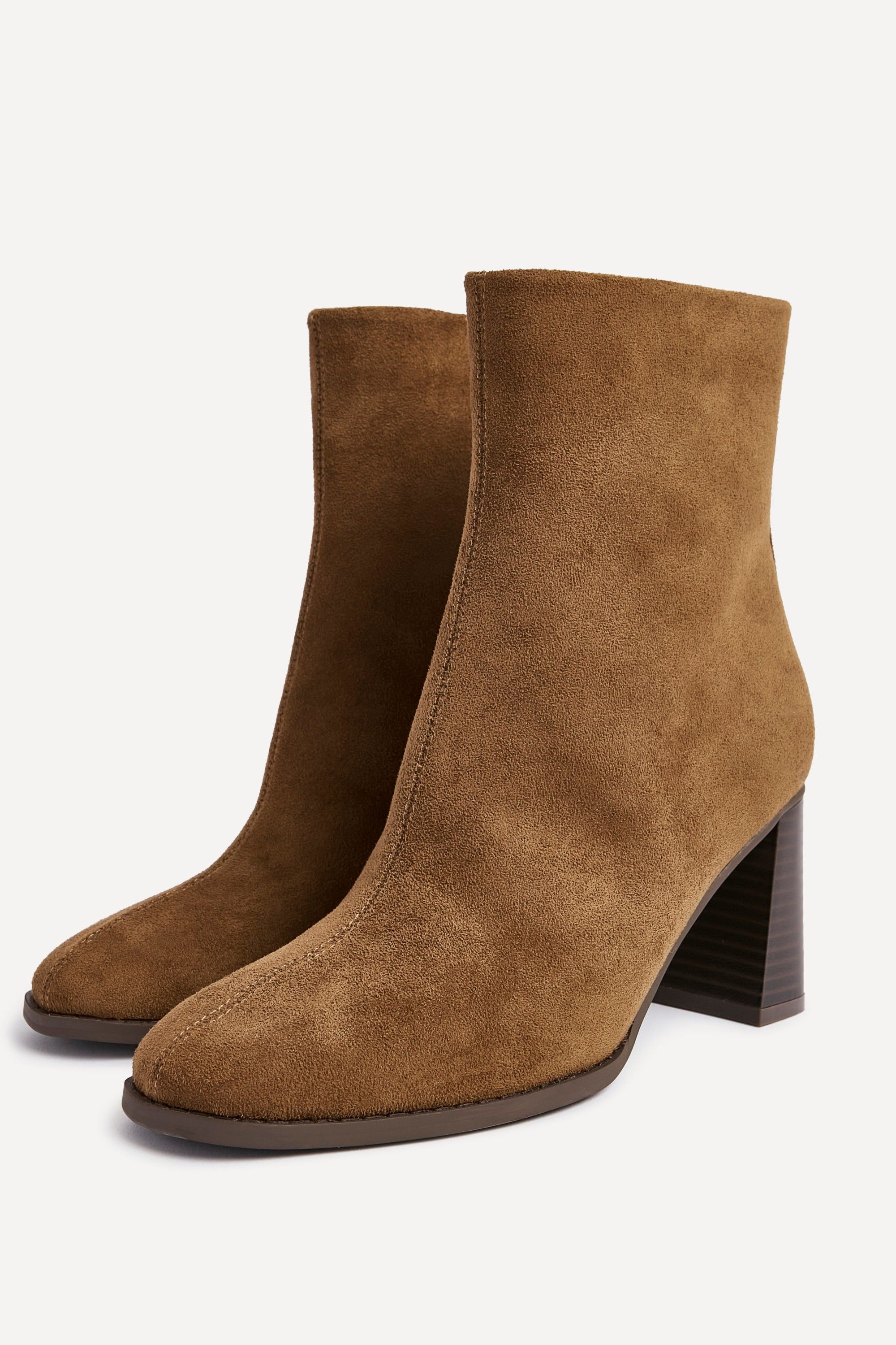 Linzi Approach Tan Faux Suede Round Toe Block Heeled Ankle Boot image 5