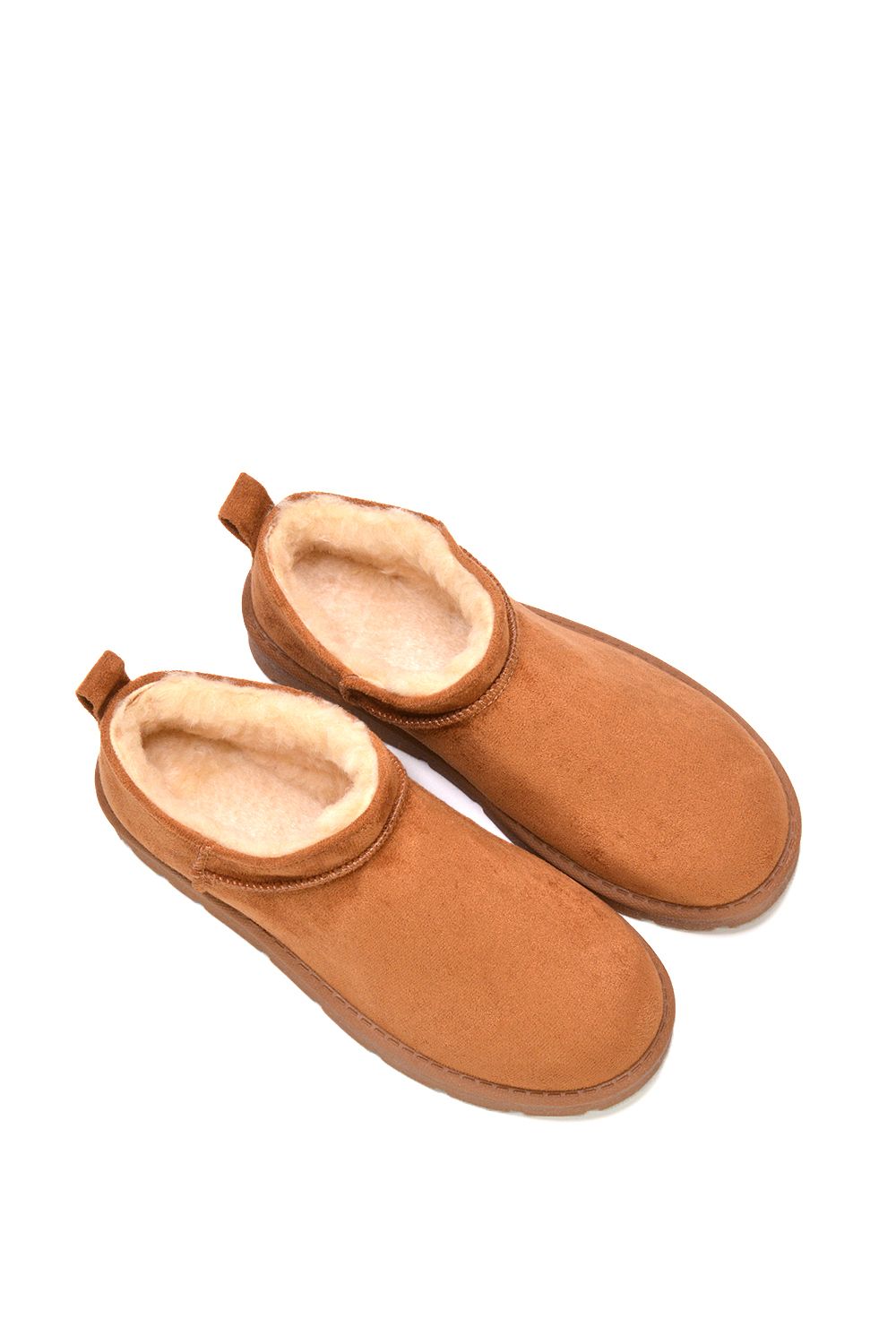 XY London 'Maeve' Faux Fur Lined Slip On Flat Mini Snug Booties image 6