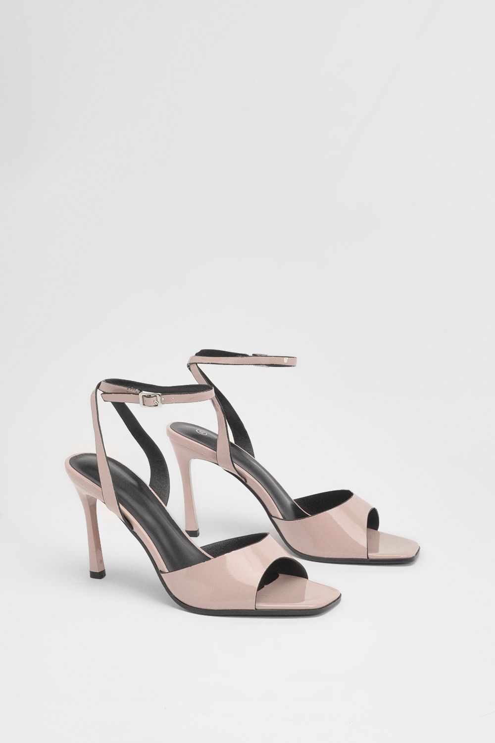 MissPap Crassila Faux Leather High Heeled Stiletto Open Toe Sandals Light Pink